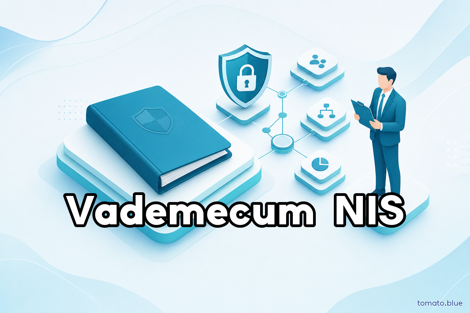 Illustrazione isometrica di un registro istituzionale con scudo di sicurezza e icone di rete e categorizzazione, a rappresentare il Vademecum ACN per i soggetti NIS