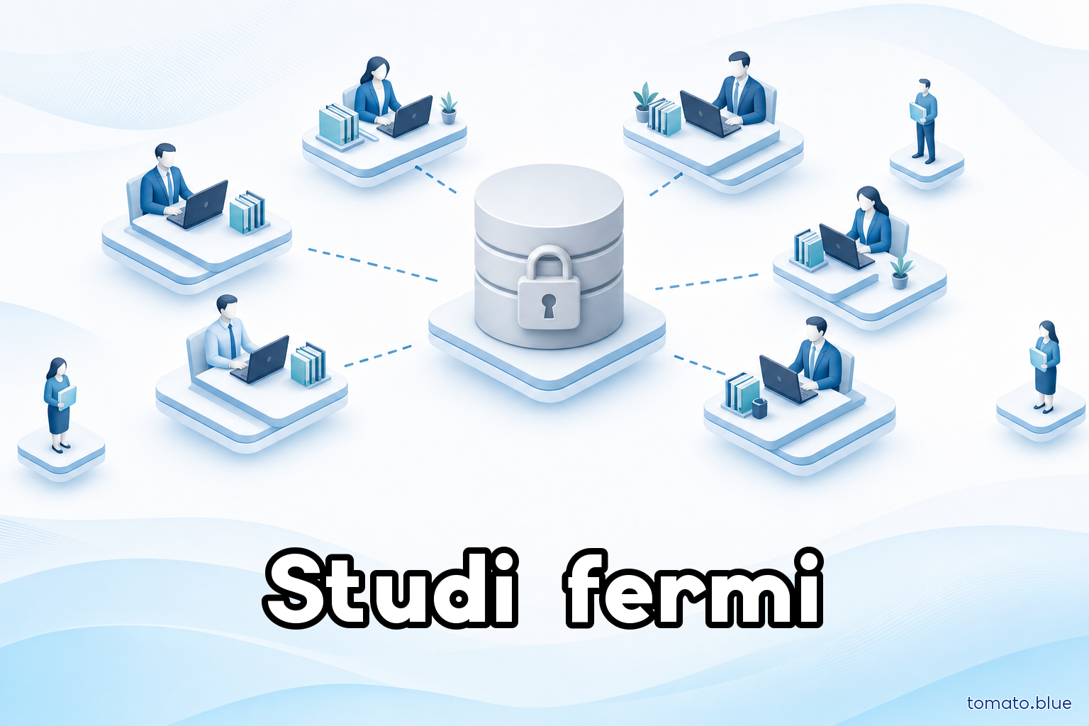 Illustrazione: un archivio centrale bloccato e gli studi professionali che ne dipendono