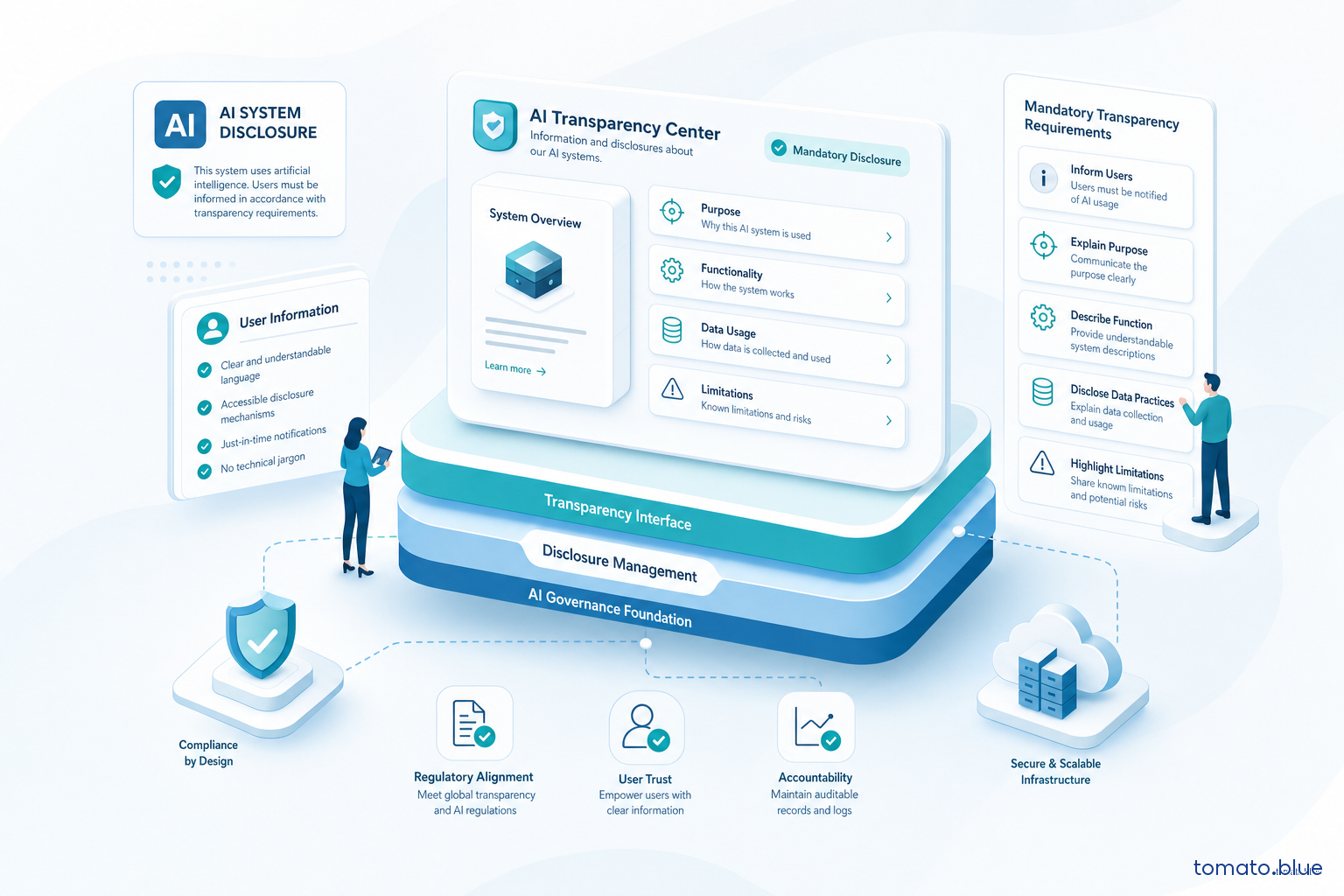 Trasparenza AI Act — badge 'Generato da AI' su un'interfaccia chatbot