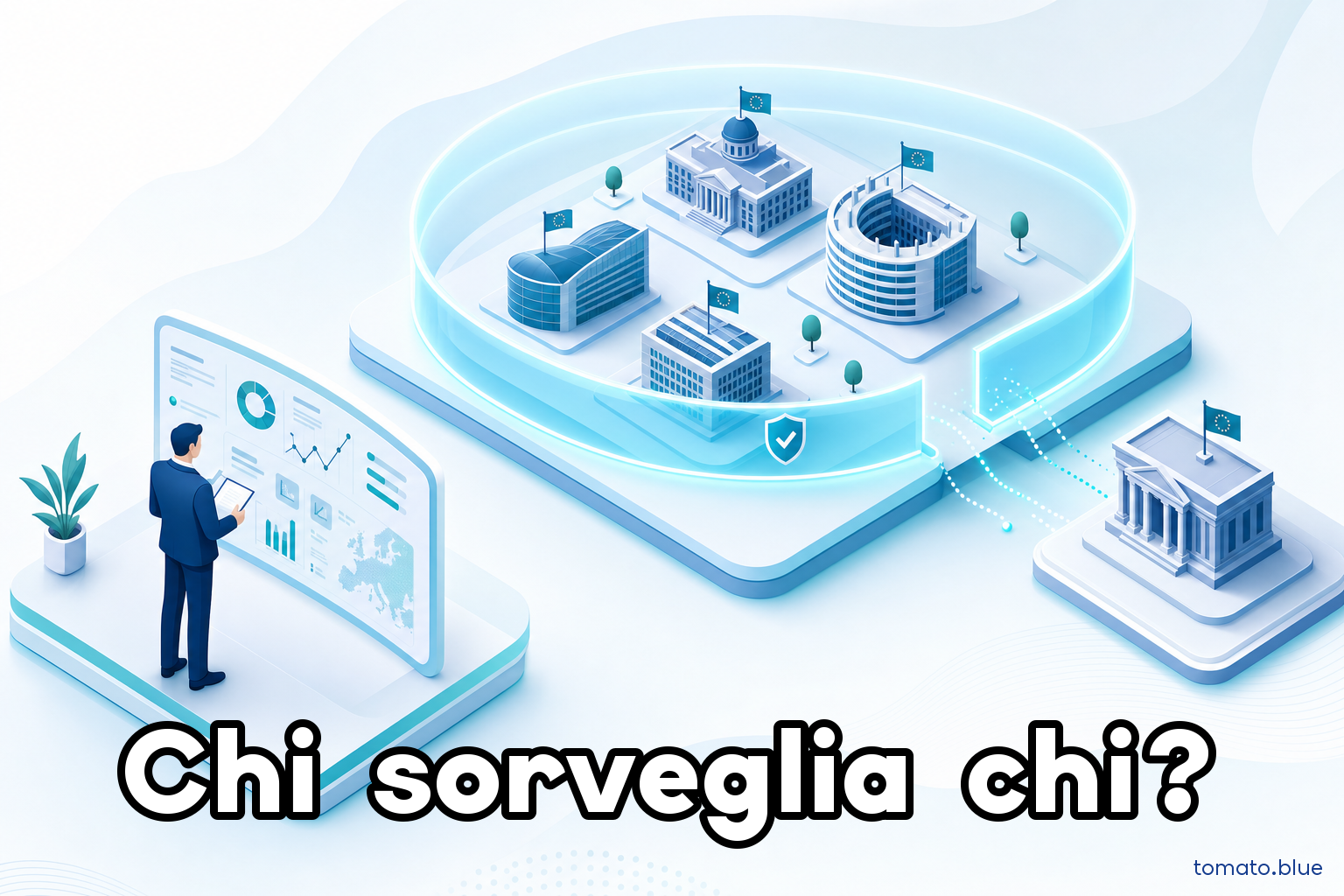 Un edificio istituzionale fuori dal perimetro di sicurezza europeo